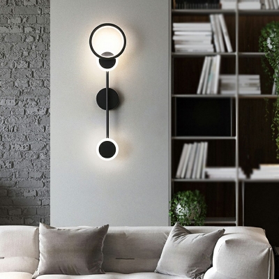 Modernist Style Acrylic 3-Bulb LED Wall Mount Lighting Living Room Wall Lamp Sconce in Gold/Black
