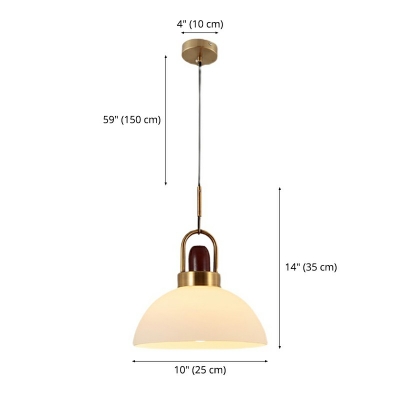 One-Light Mini Pendant Lights Bowl Art Glass Ceiling Pendant Light,Gold
