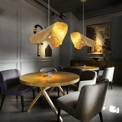 Postmodern Style Metal Pendant Light Lotus Leaf Luxury Hanging Light for Living Room Dinning Room