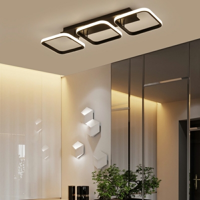 Semi-Flush Mount Light 3 Lights Modern Nordic Iron and Acrylic Shade LED Light for Kitchen, 31