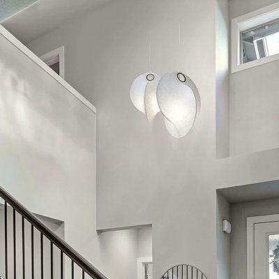 Silk Design 1-Light Suspension Lighting Abstract Pendant Lamp in White
