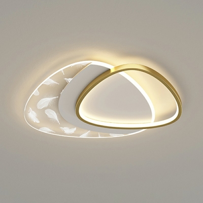 Simplicity Golden Ceiling Light LED Light in White Light Acrylic Clear Shade Ceiling Light Fixture