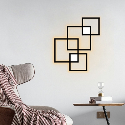 Simplicity Style LED Wall Mount Light Square Lines Indoor Wall Sconce Light for Bedroom
