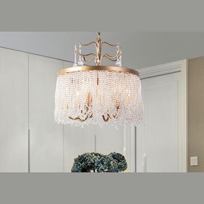 Tassel Shape Hanging Light Kit Tassel Shape Crystal Chandelier for Living Room Bedroom
