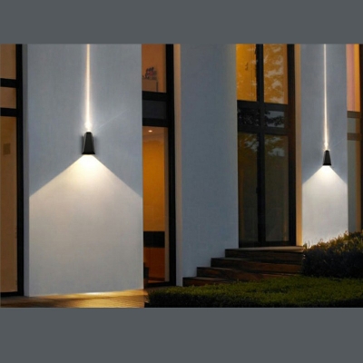 Trapezoid Wall Sconce Light Contemporary Modern Aluminum Shade Outdoor Wall Mount Light