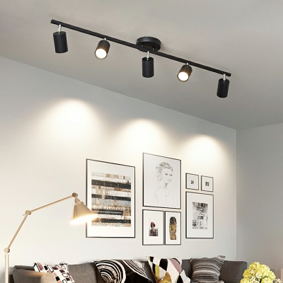 Tube Living Room Ceiling Track Lighting Iron Shade Modernism Semi Flush Light Fixture