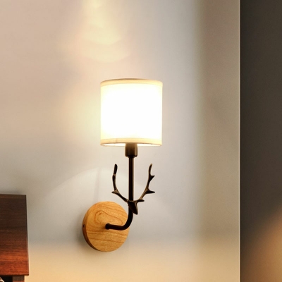 Wall Sconce Light Creative Modern Nordic Wood and Iron Shade Wall Light for Bedroom