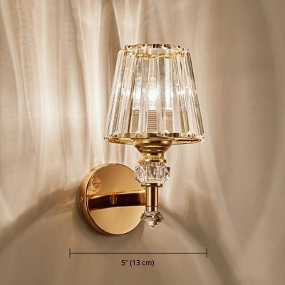 Wall Sconce Light Post-Modern Dimmable Crystal and Metal Shade Wall Light for Living Room