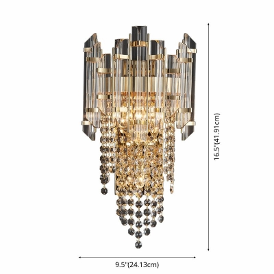 Wall Sconce Light Special Post-Modern Contracted Metal and Crystal Shade Wall Light for Bedroom