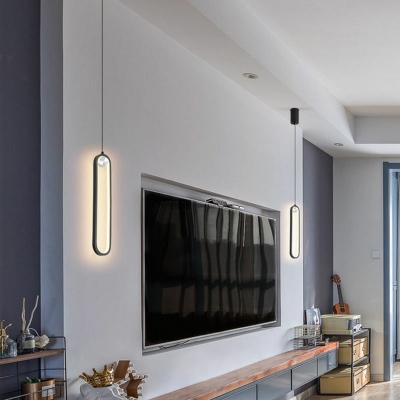 1-Light Hanging Lamp Kit Geometric Minimalist Style Ceiling Pendant Light