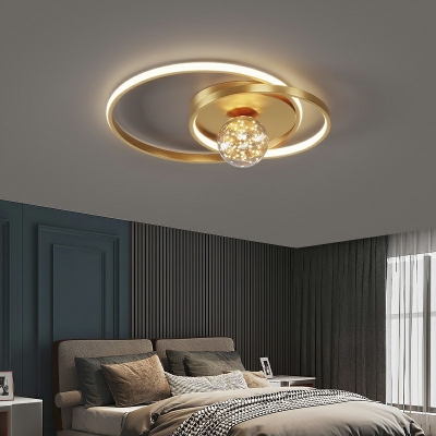 3 Lights Oval Flushmount Ceiling Lamp Abstract LED Flush Mount Ceiling Lights