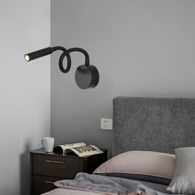 Adjustable Armed Wall Sconce Light Modern Metal and Rubber Shade Wall Light for Bedroom