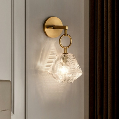 Armed Wall Sconce Light Creative Post-Modern Metal and Crystal Shade Wall Light for Bedroom
