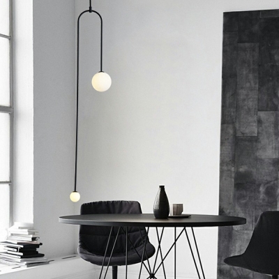 Black Modern Minimalist Pendant Lights Nordic 2 Lights Contemporary Hanging Lights for Living Room