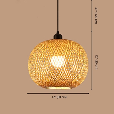 Chinese Style Bamboo Pendant Light Globe Modern and Simple Hanging Light for Dinning Room Hot-pot Restraunt