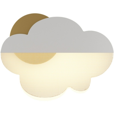 Cloud Shape Wall Sconce Light Modern Acrylic and Metal Shade Wall Light for Kid's Room