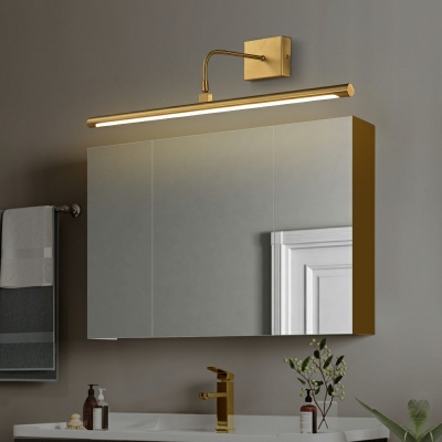 Copper Metal Mirror Front Lamp Modern 1-Light Acrylic LED Bathroom Wall Mounted Light Fixture