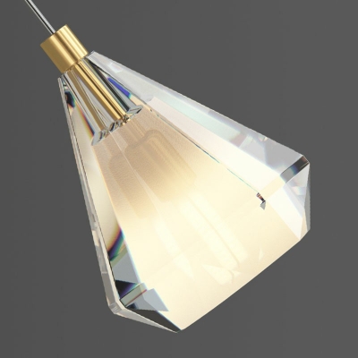 Crystal Single Light Crystal Hanging Light Fixtures in Modern Minimalist Style