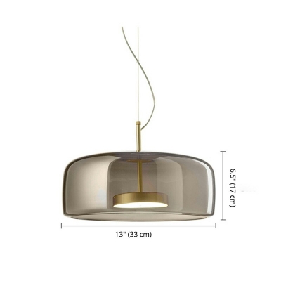 Cylinder Glass LED Pendant Light Modern Style Minimalisma Hanging Light for Bedroom Dinning Room