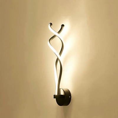 Decorative Modern Curved Wall Light White Metal Curl Led 3 Colors Light Wall Sconce Indoor Home Wall Lighting