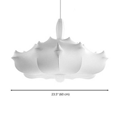 3-Light Design Style Hanging Light Fixtures White Hanging Light Kit Silk