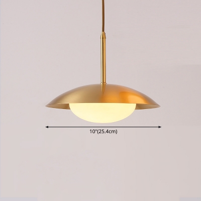 Flat Brass Industrial Pendant Light 1 Light Vintage Ceiling Lights Fixtures For Kitchen
