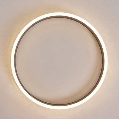 Gray-Blue Modernist LED Flush Mount Lighting Circular Ceiling Lamp with Metallic Shade for Living Room