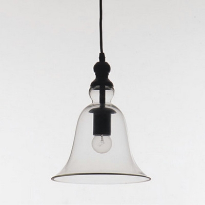 Industrial 1 Head Wrought Iron Hanging Light Black Bell Pendant Light for Dining Room