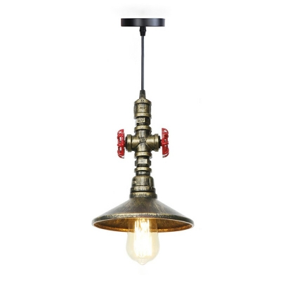 Industrial Pipe Shaped Pendant Light Metal 1 Light Hanging Lamp