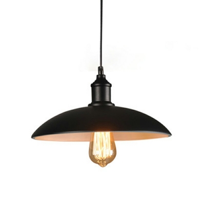 Industrial Style Dome Shaped Pendant Light Metal 1 Light Hanging Lamp for Dinning Room