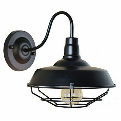 Industrial Vintage Caged Shade Wall Lamp Metal 1 Light Wall Light for Coffee Shop