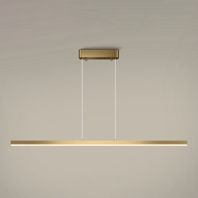Linear Shade Island Light Fixture Modernist Metal 39