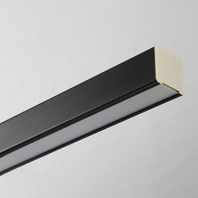 Linear Shade Island Light Fixture Modernist Metal 47.5