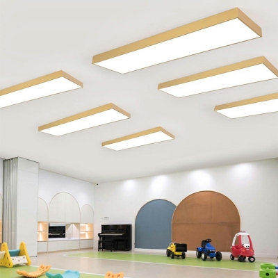 Modern LED Rectangular Shape Ceiling Light Iron Flush Mount Light 1 Light for Office