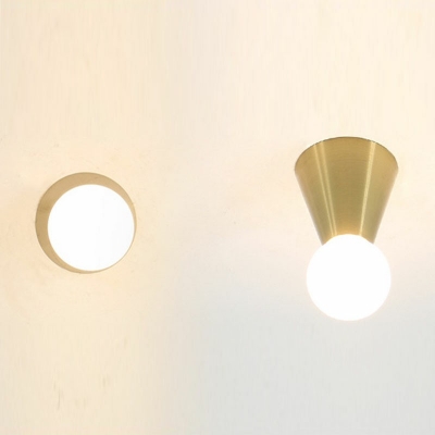Modern Style Cone Shade Semi Flush Mount Light Glass 1 Light Ceiling Light for Bedroom