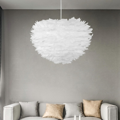 Modern Style Hanging Lights Feather Hanging Light Kit for Living Room
