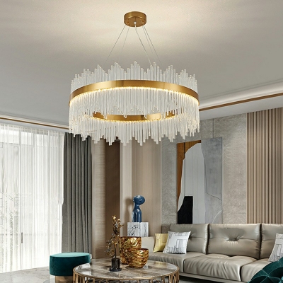 Modern Style Ring Shaped Chandelier  Crystal 1 Light Chandelier for Living Room