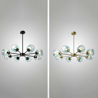 Modern Style Sputnik Chandelier Glass 8 Light Chandelier for Living Room