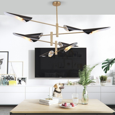Modern Style Sputnik Chandelier Metal 8 Light Chandelier for Living Room