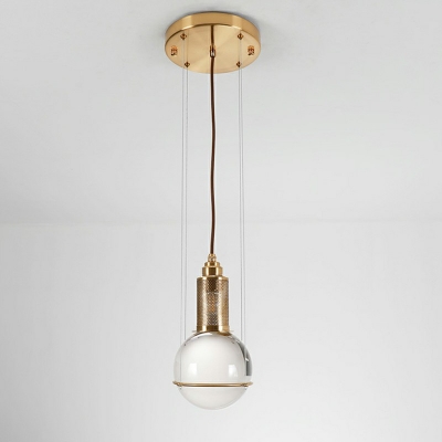 Nordic Contemporary Pendant Lights Spherical Clear Glass Modern Hanging Light Fixtures for Bedroom