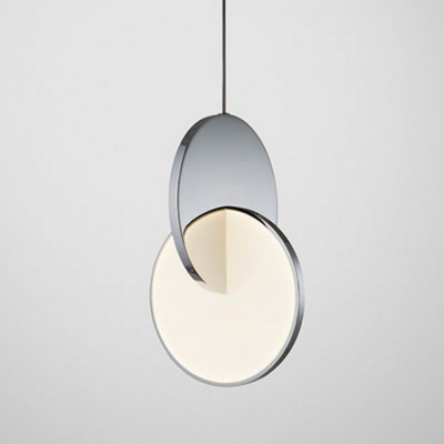 Nordic Style LED Hanging Light Metal Acrylic Mirrored Pendant Light for Bedside