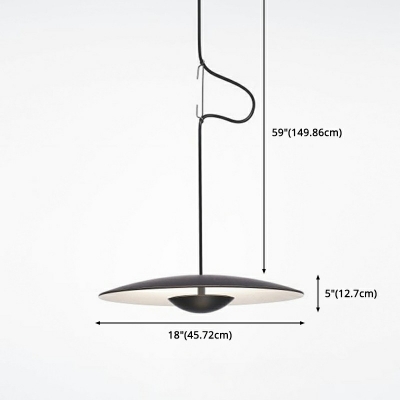 Postmodern Style LED Hanging Light Dish Shaped Metal Pendant Light for Living Room