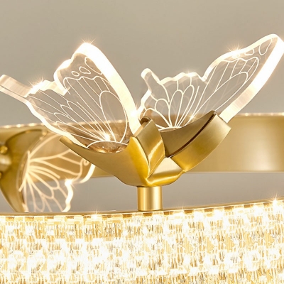 Ring Geometric Hanging Light Fixtures Modern Gold Ceiling Pendant in 1-Light