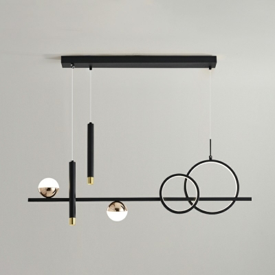 Simplicity Metalline Ring and Linear Island Light Fixture with 39.5