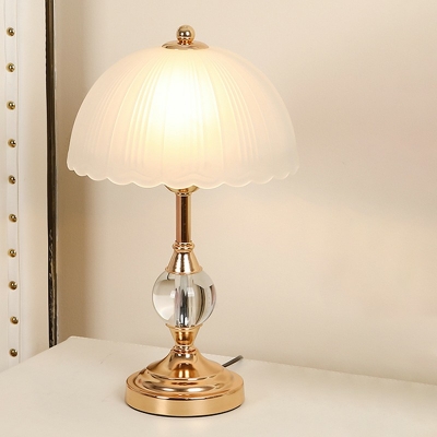 Single-Bulb Domed Shape Table Lamp Frosted Glass Reading Book Light for Study Room