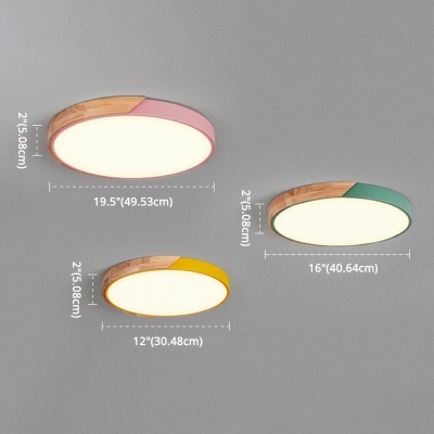 Single-Bulb Macaron Metal LED Flush Mount Lamp Acrylic Bedroom Ceiling Flush Mount Lights