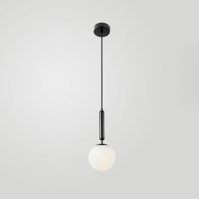 Single Light Modern Hanging Lamp Minimalist Pendant Lighting with Globe Glass