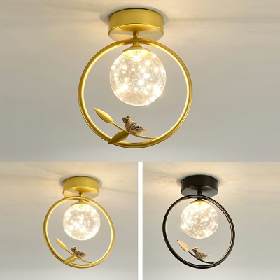 Spherical Ceiling Light Minimalist Gypsophila Glass Lighting Flush-Mount Ceiling Light