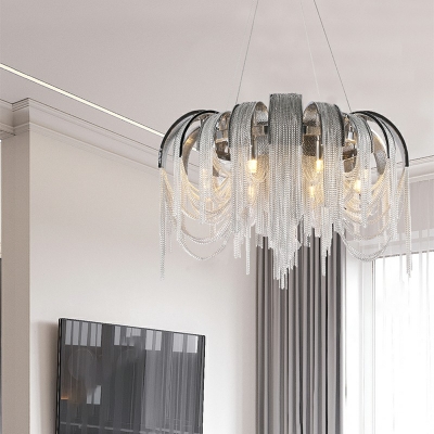Tassel Shape Hanging Light Kit Chandelier for Living Room Hotel Lobby
