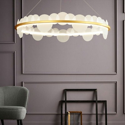  Round LED Light Glass Chandelier Lighting Fixtures Modern Living Room Chandelier Lamp